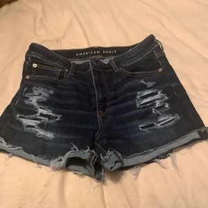 Ripped denim shorts